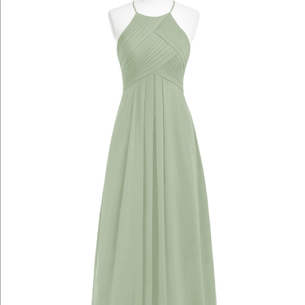 Azazie Sage Green Prom Dress